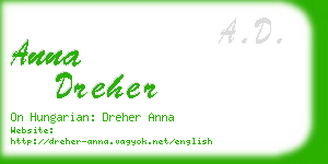 anna dreher business card